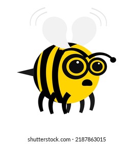 The honey bee illustration on isolation background.