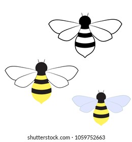 Honey bee illustration .Vector