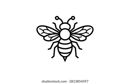 Honey bee insect icon showing nature wildlife and summer ecology.