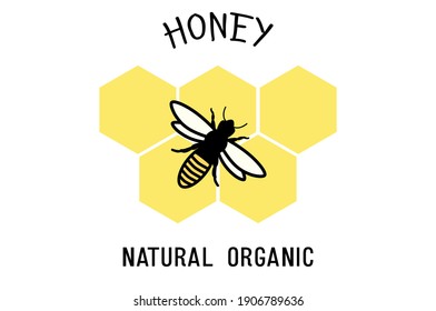 Honey bee. Insect. Honey making concept. Vector illustration