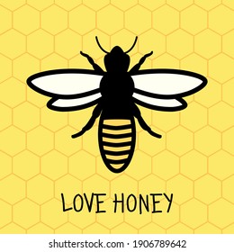 Abeja. Insectos. El concepto de hacer miel. Ilustración del vector