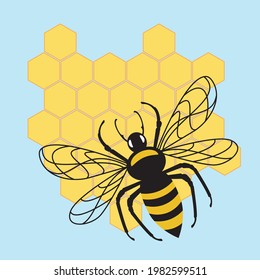 Honey bee isolated on white background. Vector illustration depicting an insect. For the Day of Protection of Bees. Save the bees. Suitable for cutting SVG files on plotter. Bumblebee for shirt design svg