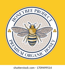 Honey Bee Label Logo Brand