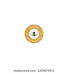 Honey bee label, honey bee logo vector graphics