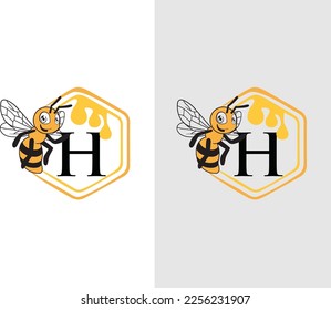 Honey Bee letter H with Bee