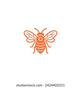 Honey bee line art logo icon design template