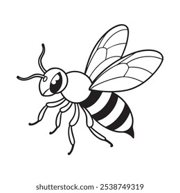 Honey bee line art vector . bee silhouette, bee logo, icon, bee carton vector