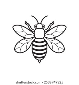 Honey bee line art vector . bee silhouette, bee logo, icon, bee carton vector