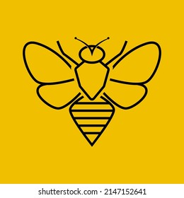 honey bee line logo or icon