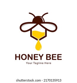 honey bee logo abstract vector template