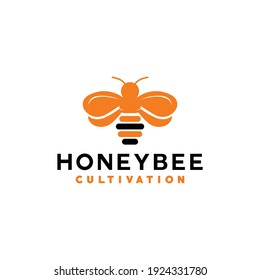 Honey Bee Logo animal Icon. beekeeping Vector Modern Symbol. Company Logo Design Inspiration.