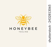 honey bee logo company vector
