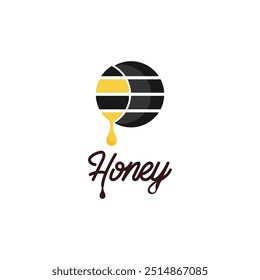 Logotipo de abelha de mel com ideia de conceito de design de elemento criativo