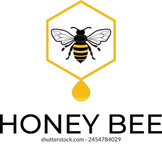 logotipo de la abeja de miel , diseño del logotipo de la miel, Vector del logotipo de los animales de la abeja de miel