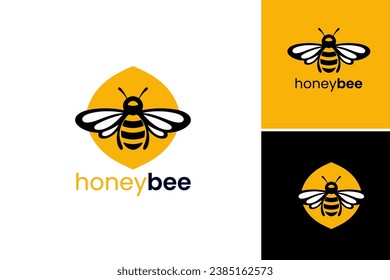 Honey bee logo design centered around the theme of honey bees. This asset is suitable for businesses or organizations related to beekeeping, honey production, or environmental advocacy.