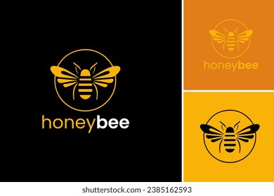 Honey bee logo design centered around the theme of honey bees. This asset is suitable for businesses or organizations related to beekeeping, honey production, or environmental advocacy.