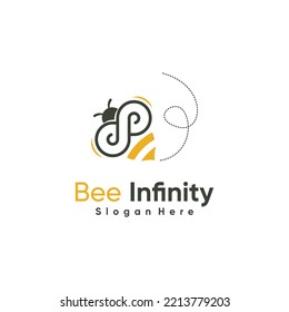 Honey bee logo design with creative and unique idea