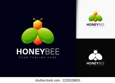 Honey bee logo design with gradient
