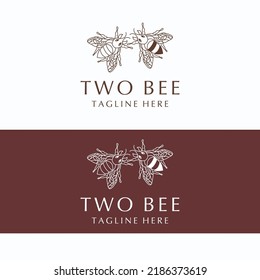 Honey bee logo design icon template