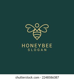 Honey bee logo design icon template