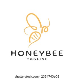 Plantilla de icono de diseño del logotipo de la abeja miel