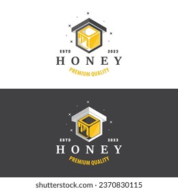 Honey Bee Logo Design Insect Vector Illustration Template