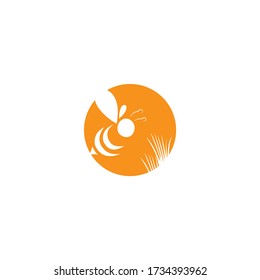 Honey Bee logo design inspiration for honey company,conceptual vector illustration