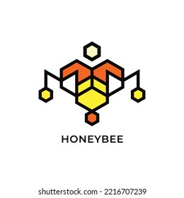 Honey bee logo design mr logo honey  man logo pure honey power man logo creative graphic template .