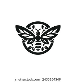 Diseño del logotipo de la abeja de miel listo para usar