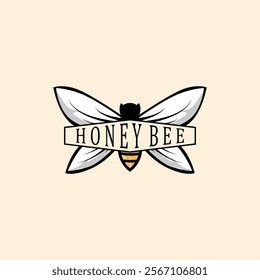 honey bee logo design simple design black silhouette farm animal bee illustration templet symbol