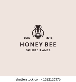 honey Bee Logo Design Template 