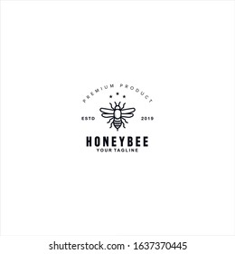 Honey Bee logo design template idea