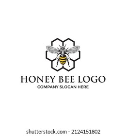 Honey Bee Logo Design Template