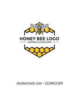 Honey Bee Logo Design Template