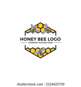 Honey Bee Logo Design Template