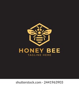 Honey Bee Logo Design Template