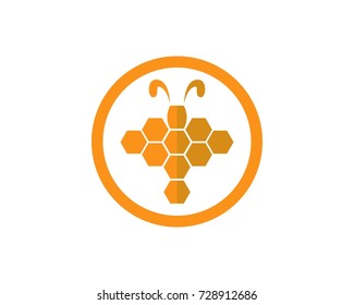 Honey bee logo design template