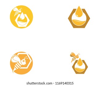 Honey bee logo design vector illustration
