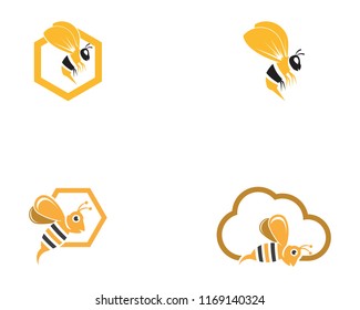 Honey bee logo design vector illustration