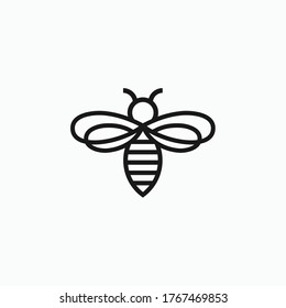 honey bee logo design vector illustration