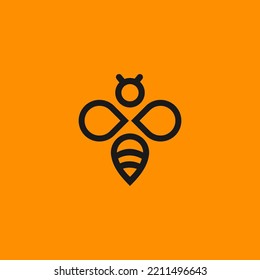 plantilla de ilustración vectorial de diseño de logotipo de abeja miel