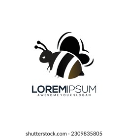 Honey Bee logo Design vector illustration, Business card template. tree have hipster vintage logo vector icon illustration