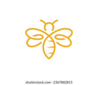 honey bee logo design vector illustration