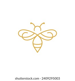 honey bee logo design vector illustration