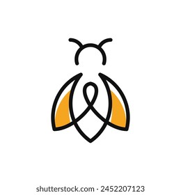 honey bee logo design vector illustration	
