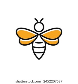 honey bee logo design vector illustration	
