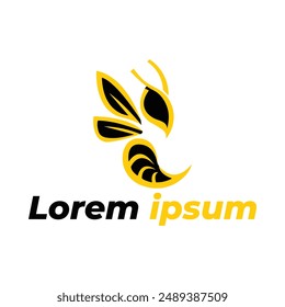 honey bee logo design vector illustration template.