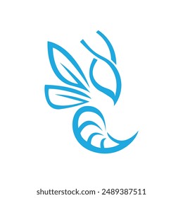 Honey Bee Logo Design Vektorillustration Vorlage.