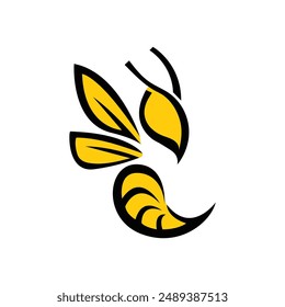 honey bee logo design vector illustration template.