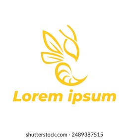 honey bee logo design vector illustration template.